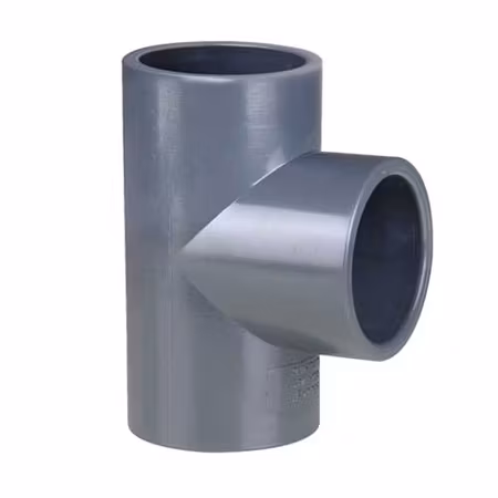 PVC-U Grenrör T-koppling 90º standard för limning på alla sidor, flera varianter