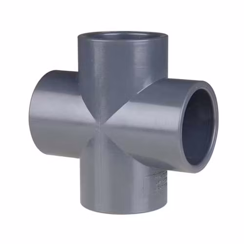 PVC-U Ø 50 mm 4 vägs grenrör Korskoppling 90 grader limmas på alla sidor