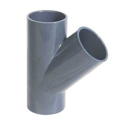 PVC-U Ø50 mm Grenrör T-koppling 45º limmas på alla sidor
