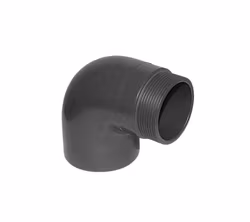 PVC-U Vinkel 90º Ø50 mm lim x R40 (1,5 tum) utvändig gänga