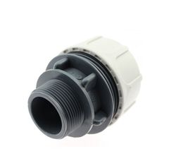 Klämringskoppling för PVC Flex Ø50 mm till R50 (2 tum) utvändig gänga (50mm x 2")