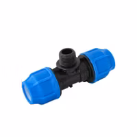 PEM T-koppling Ø50 mm - 1½" (1,5 tum) UTVändig gänga (50mm x 1½" x 50mm)