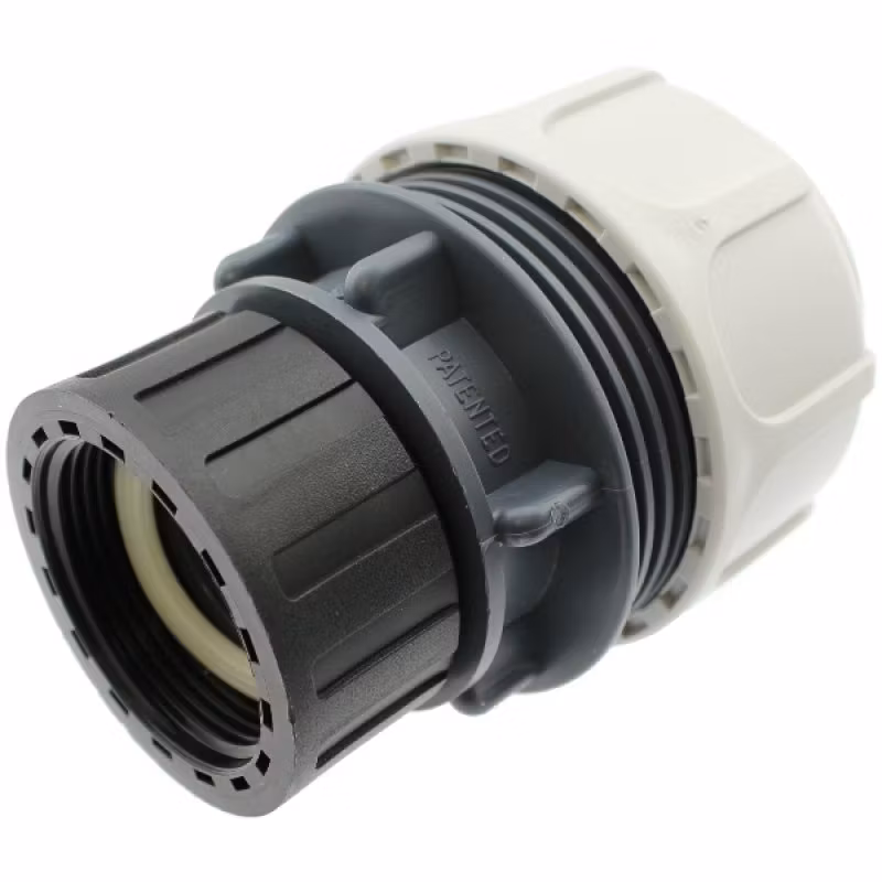 Klämringskoppling för PVC Flex Ø50 mm till R40 (1,5 tum) invändig gänga