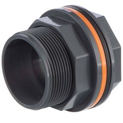 PVC-U Genomföring / tankanslutning med 50mm limmuff x 2" (2 tum / R50)