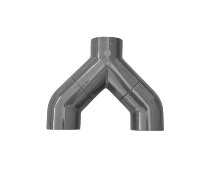 PVC-U Ø63 mm Grenrör Y-koppling limmas på alla sidor