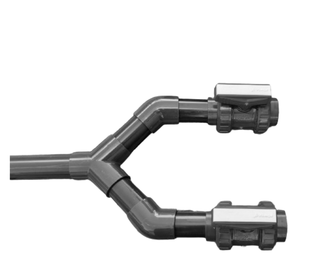 PVC-U Ø63 mm Grenrör Y-koppling limmas på alla sidor