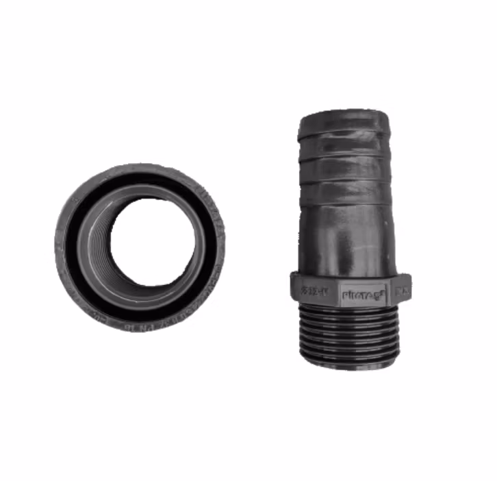 Slangadapter Ø32 mm x Övergång Ø50 mm med 1 tum (R25) gängad delning