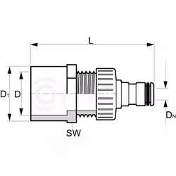 Slangadapter Snabbkoppling x limmuff 50/63 mm