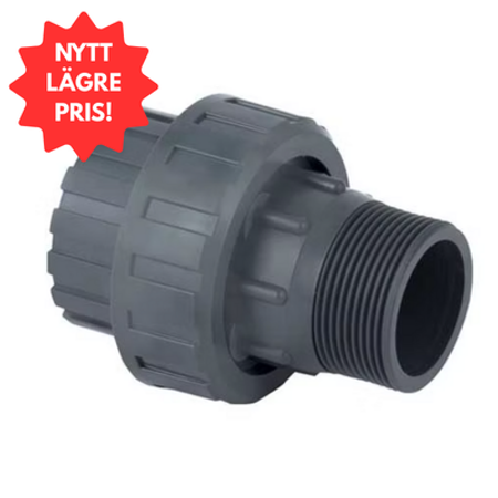 Union Ø50 mm lim X  R40 (1,5 tum) utvändig gänga