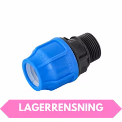 PEM övergång rak Ø50 mm till 2" (2 tum) UTVändig gänga (50mm x 2")