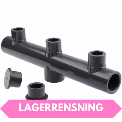 PVC-U 50/63 Manifold 3+1 fördelare inkl. ändpluggar