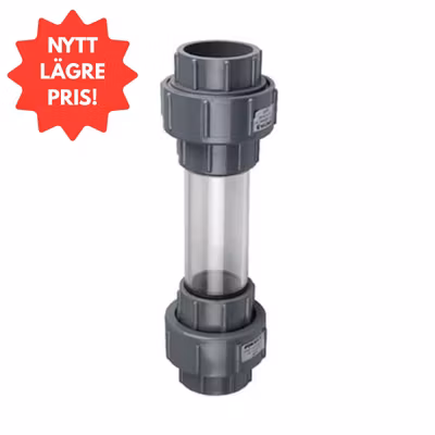 Siktglas med union Ø50 mm för limning