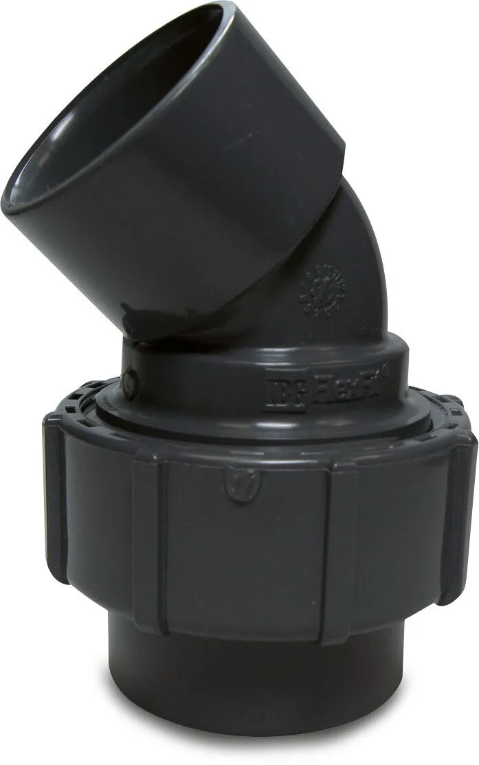 PVC Flex - Böj 45° PVC-U 50 mm spänn x limsockel