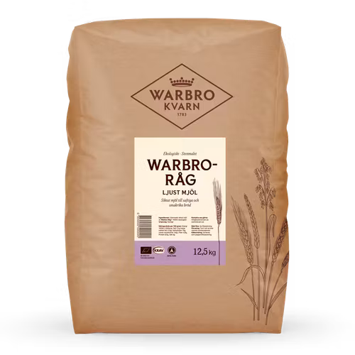 Stenmalet Warbro-Råg Ljust (oblandat) 12,5 kg KRAV