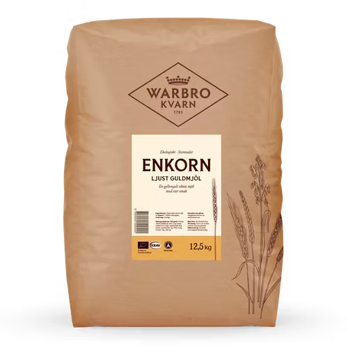 Stenmalet Enkorn ljust Guldmjöl 12,5 kg KRAV
