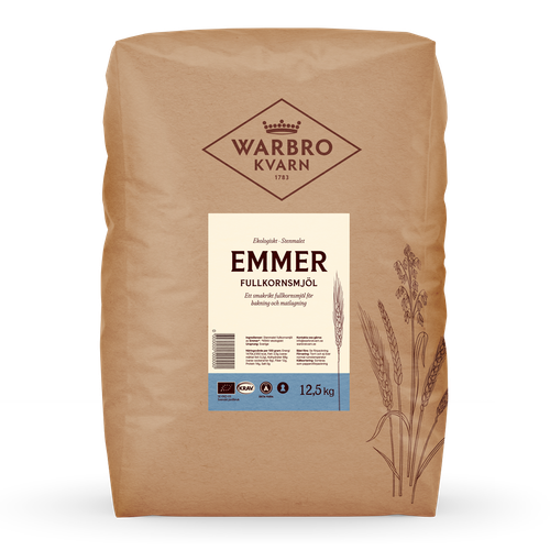 Stenmalet Emmer fullkornsmjöl 12,5 kg KRAV