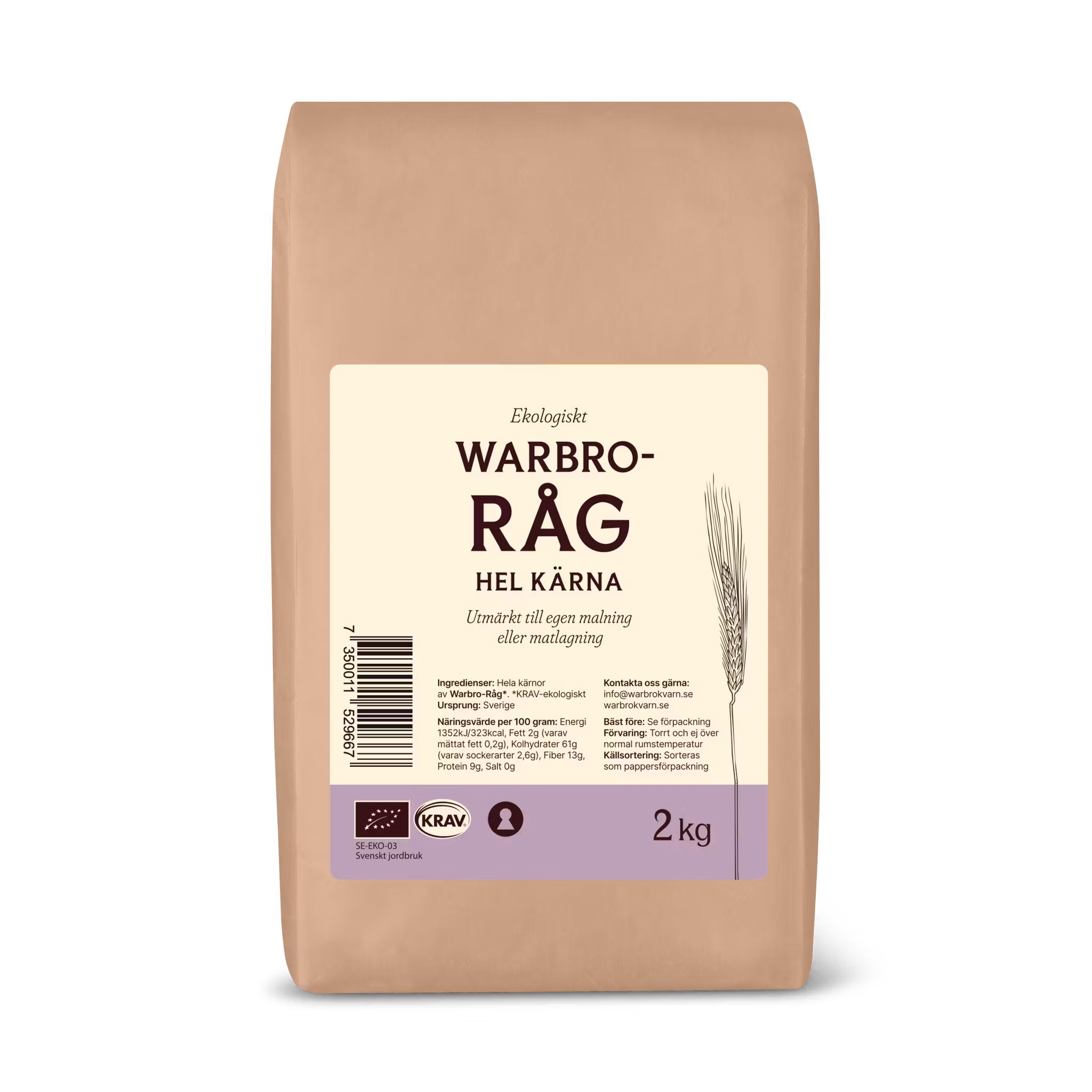 Warbro-Råg hel kärna KRAV