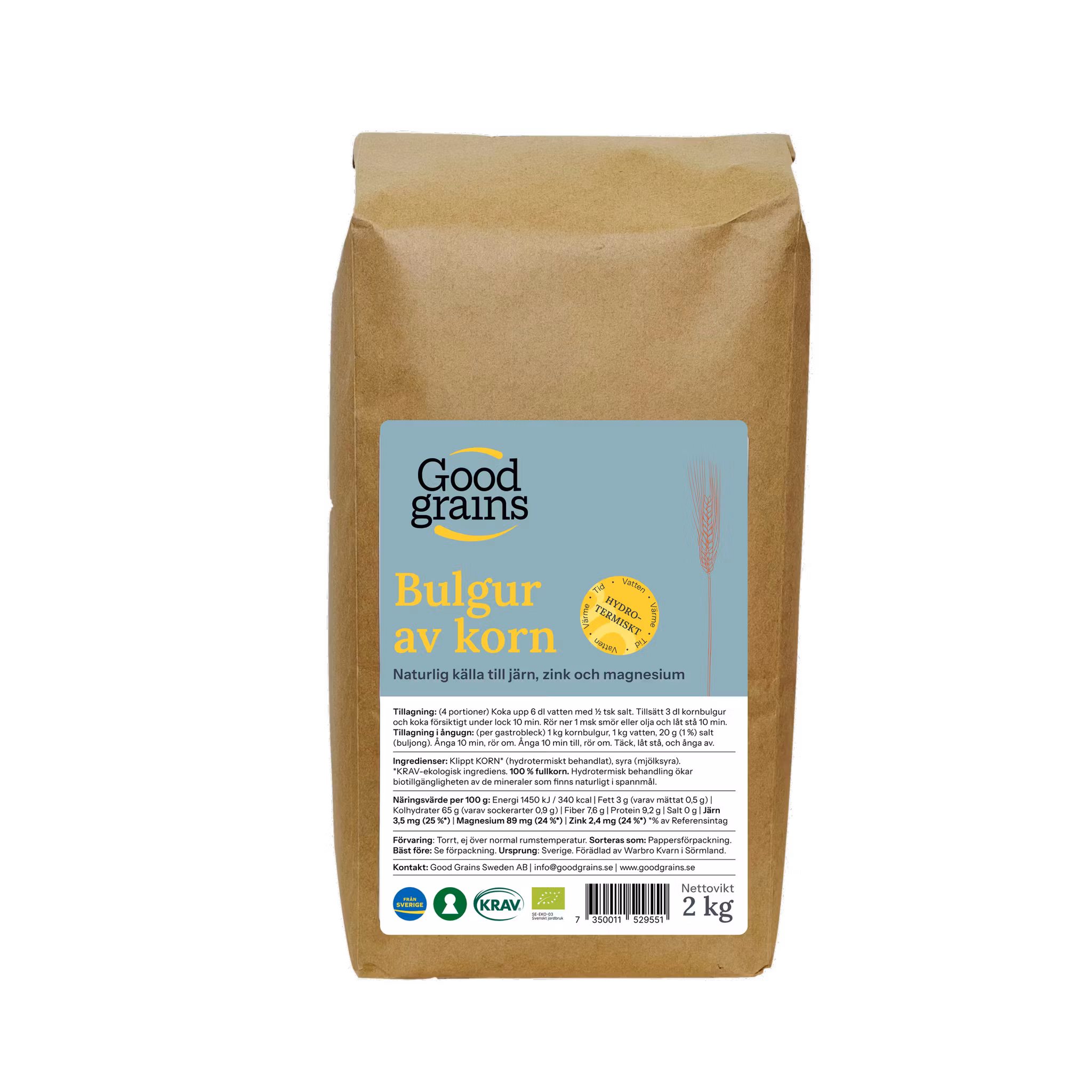 Good Grains bulgur av korn, 2 kg. KRAV