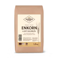 Stenmalet enkorn ljust guldmjöl 1,8 kg KRAV