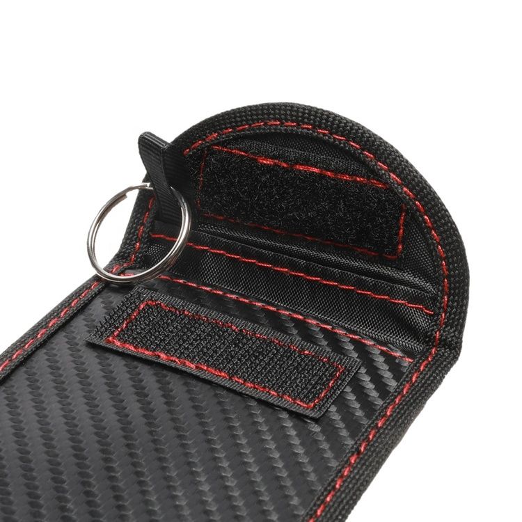 Skyddsfodral keyless-nycklar kolfiberlook - Svart/Röd