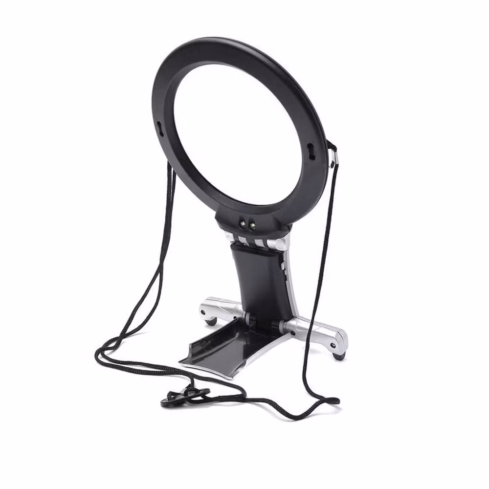 Förstoringsglas med stativ och LED-lampa