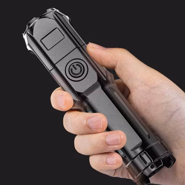 Ficklampa LED XPE Svart Uppladdningsbar