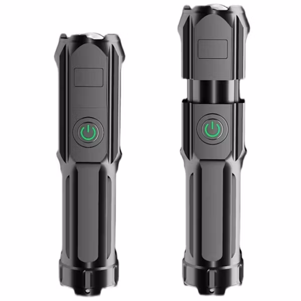 Ficklampa LED XPE Svart Uppladdningsbar