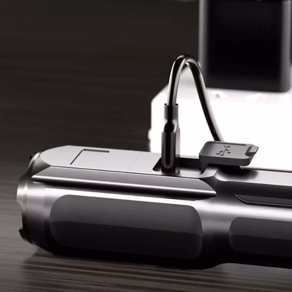 Ficklampa LED XPE Svart Uppladdningsbar