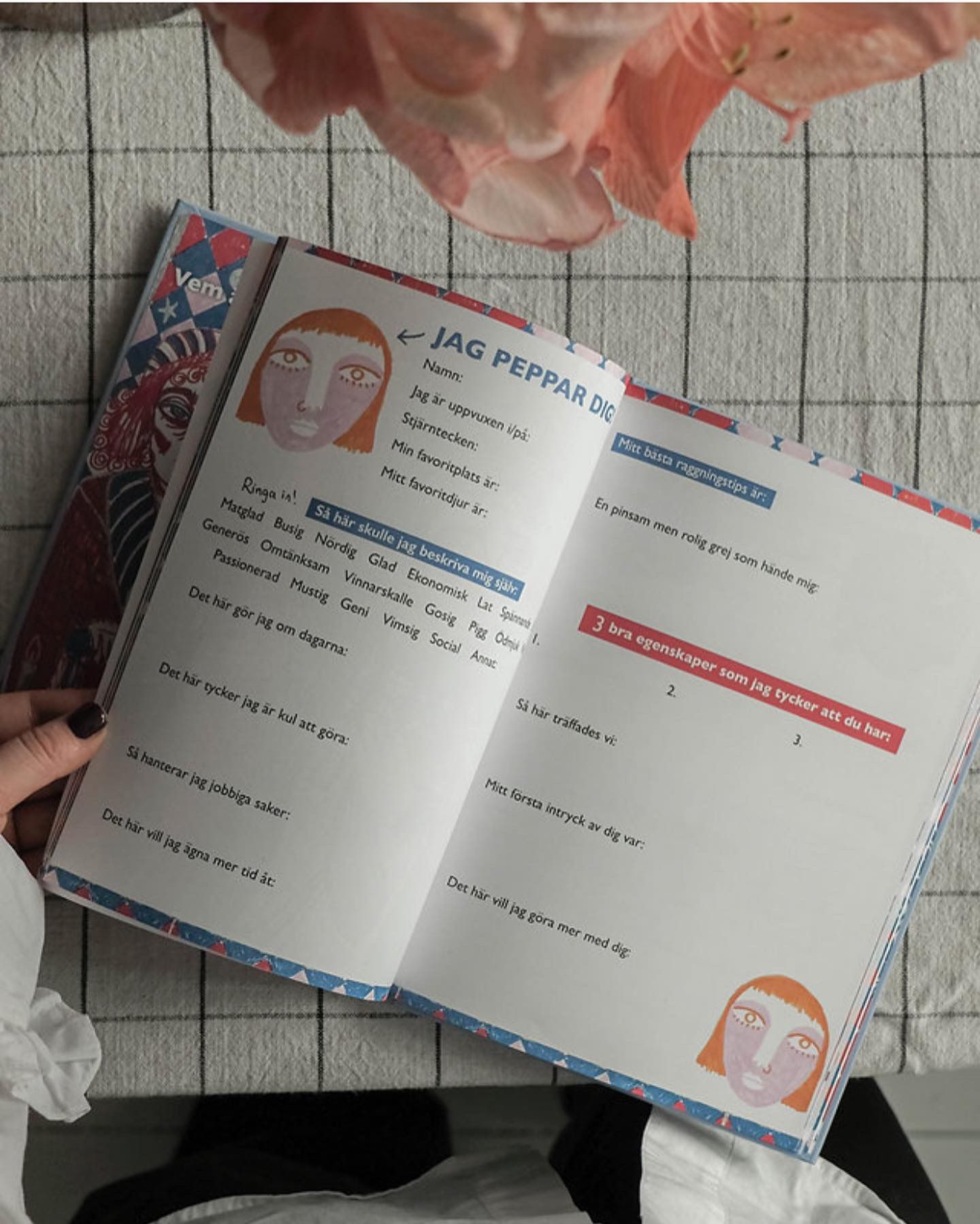 Mina vänner peppar mig–boken