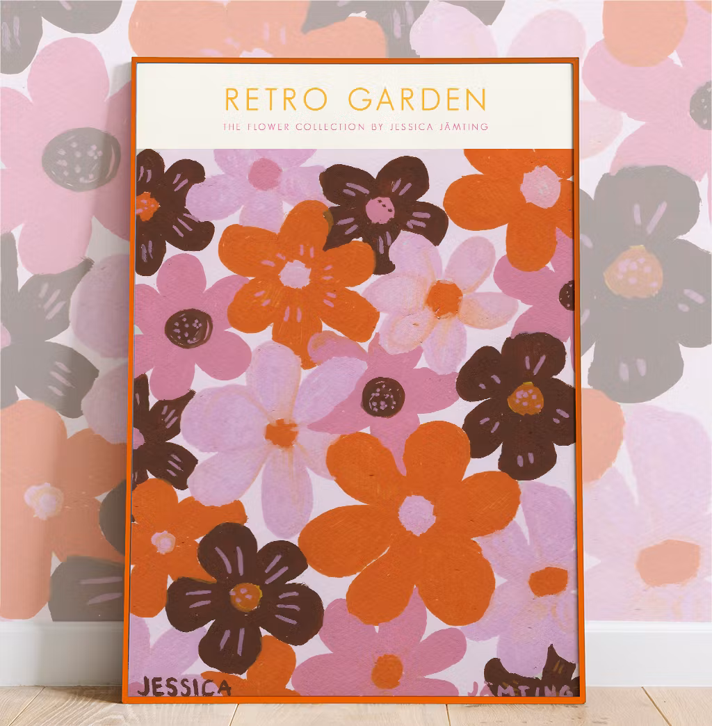 Retro Garden  - Poster av Jessica Jämting