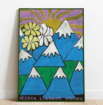 Blåa Fjäll - Poster av Jessica Jämting