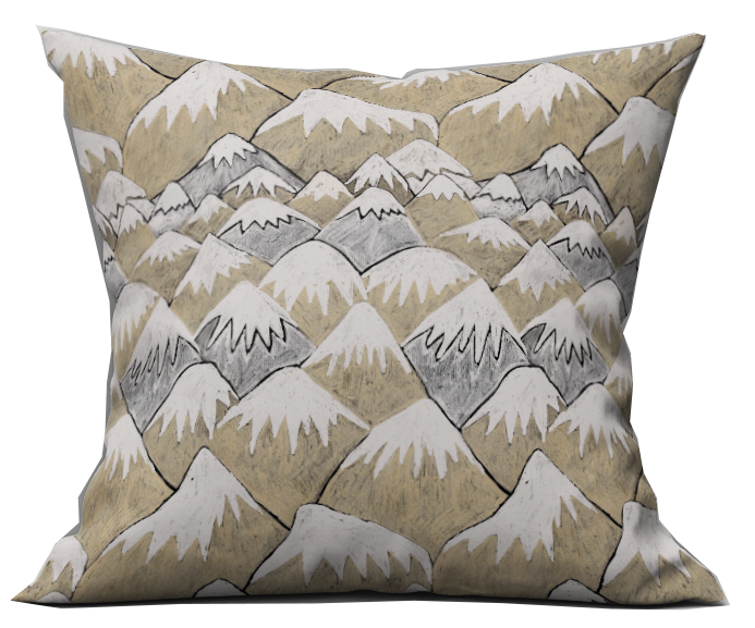 Fjällen - Kuddfodral 50x50 cm  – Ekologisk bomull