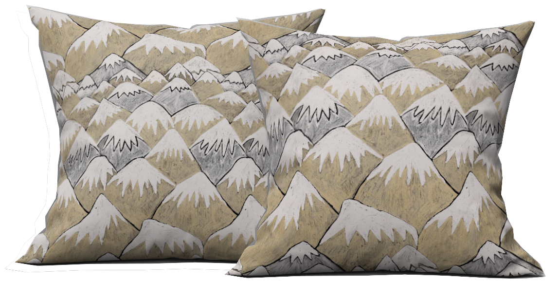 Fjällen - Kuddfodral 50x50 cm  – Ekologisk bomull