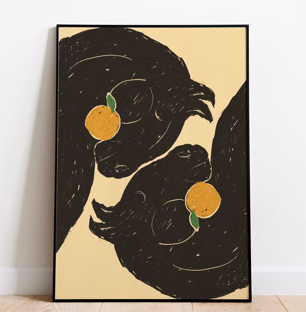 Horses with Oranges - Poster by Jessica Jämting