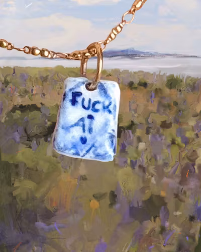 F*ck Ai + Love People = Handgjord berlock i Porslin av Jessica Jämting