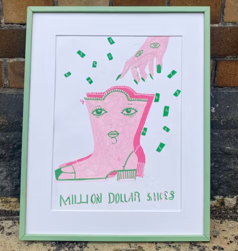 Million Dollar Shoes - Originalmålning av Jessica Jämting