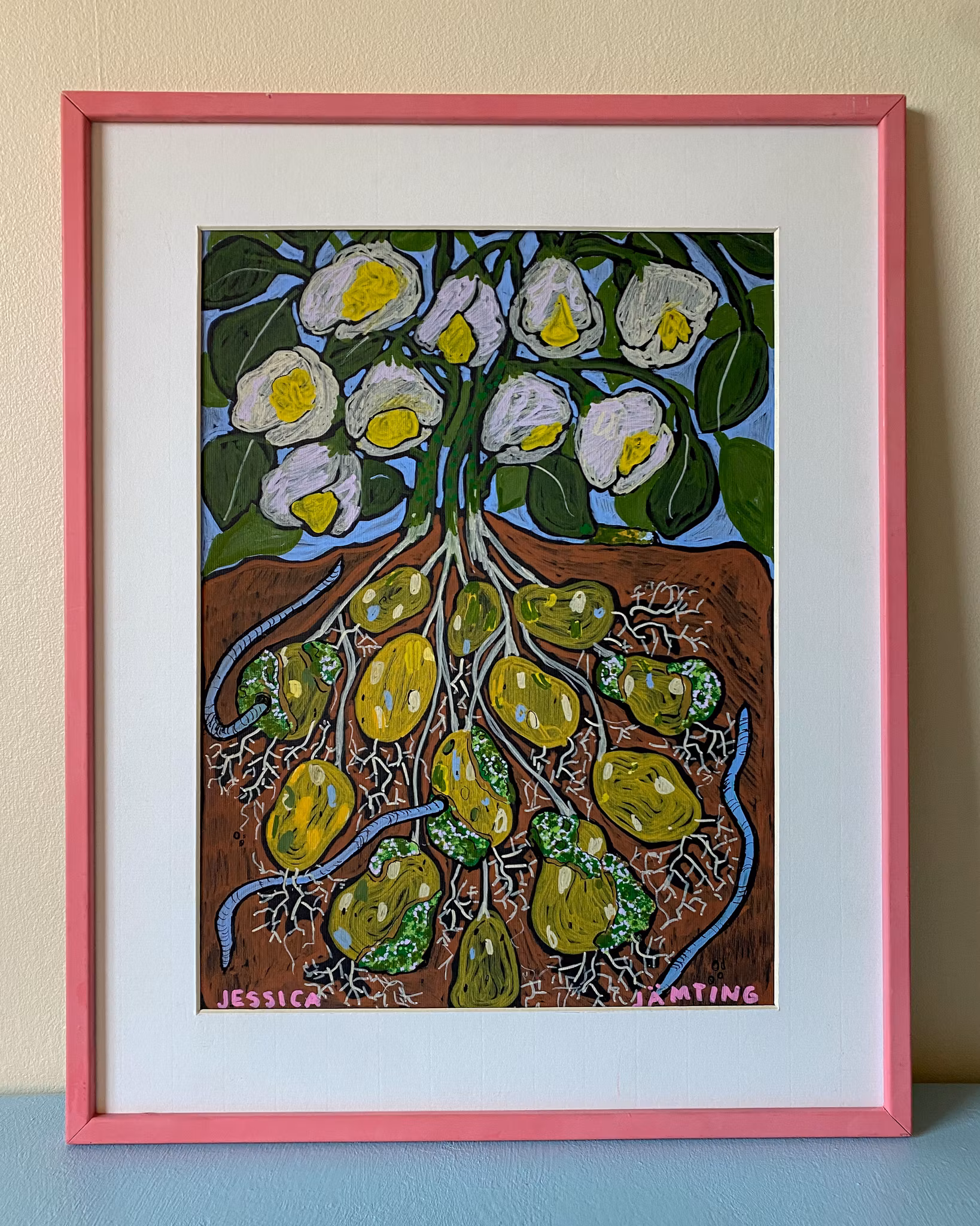Djupa rötter - Originalmålning av Jessica Jämting 40x50 cm