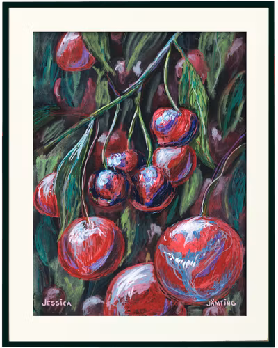 Körsbären - Originalmålning av Jessica Jämting 40x50 cm