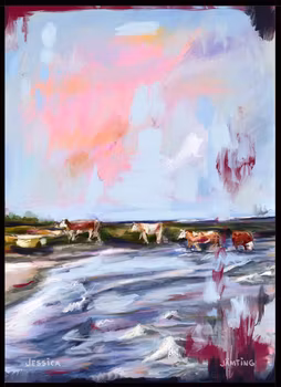 Kossorna  - Originalmålning av Jessica Jämting 100x140 cm