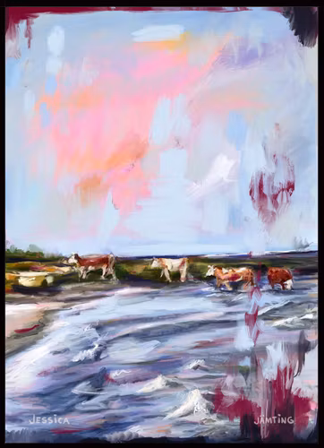 Kossorna  - Originalmålning av Jessica Jämting 100x140 cm
