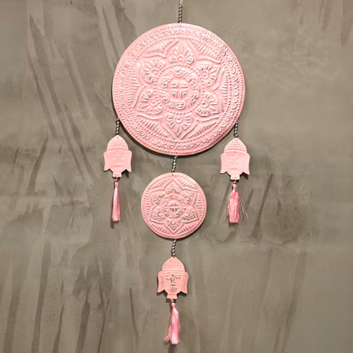 Drömfångare/Mobil Buddha i Aluminium Rosa