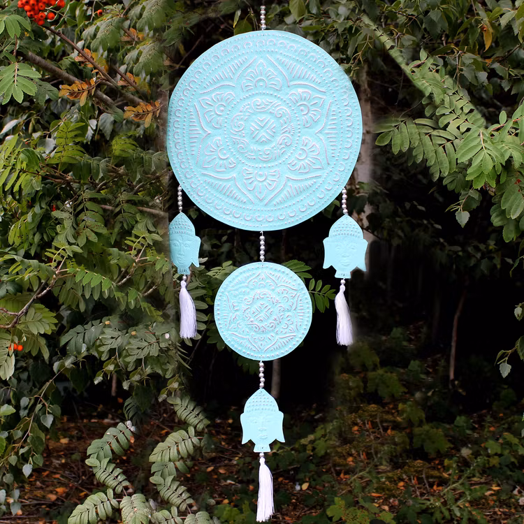 Drömfångare/Mobil i Aluminium Buddha Blå/turkos