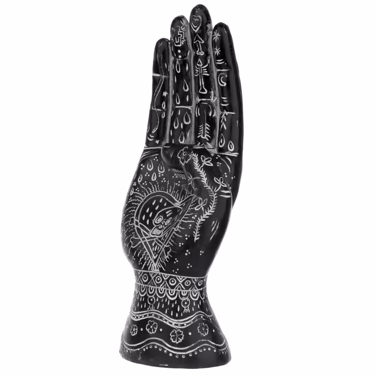 Svart och Vit Mantrisk  Hand Medium