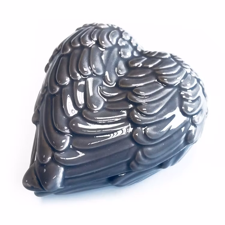 Ljus Stengrå Änglavingeskål med lock