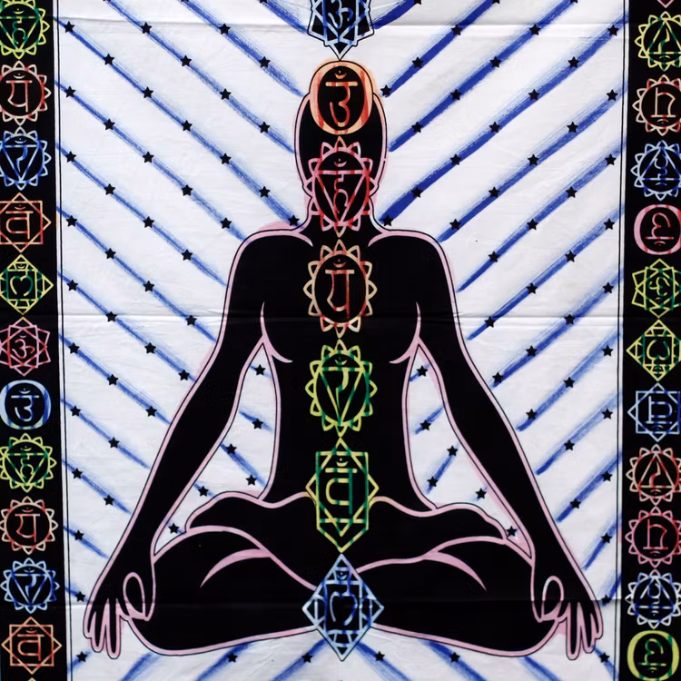 Handborstad Bomullsväggkonst Chakra