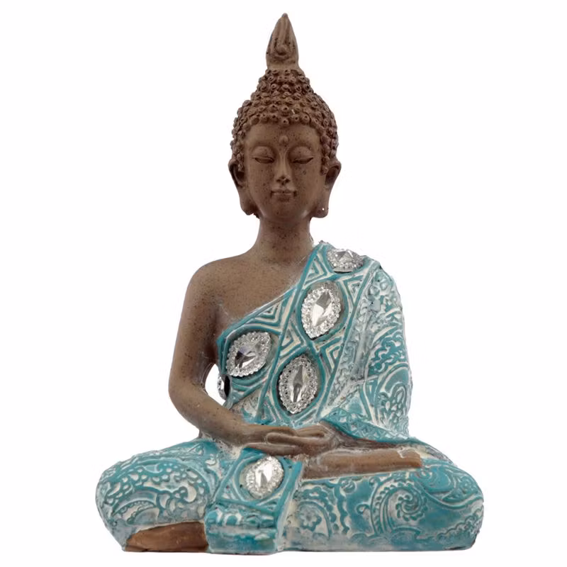 Thai Buddha, Brun, Vit och Turkos - Lotus