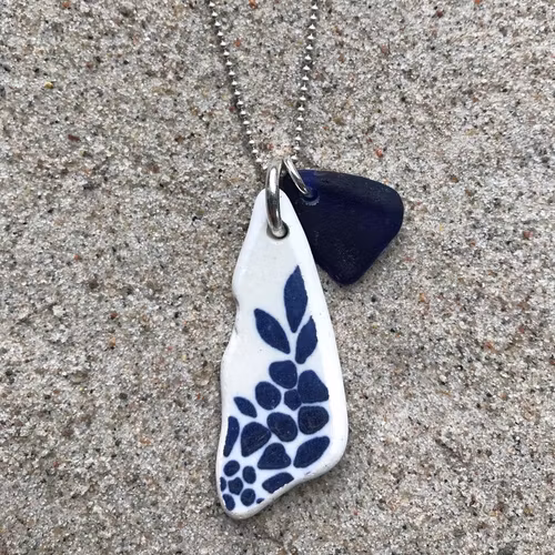 Perfect Match Deep Blue Blossom halsband