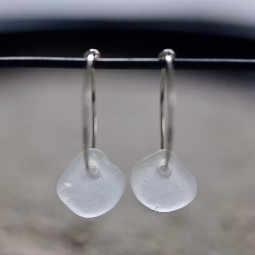 Small Loop Glass Petals örhängen