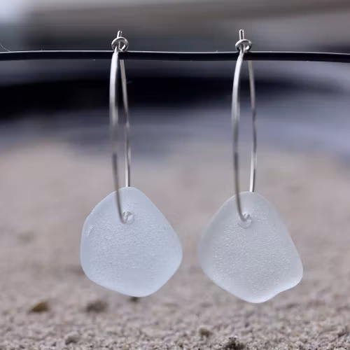 Big Loop Silk White örhängen