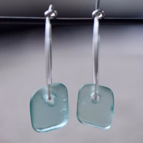 Small Loop Seafoam Squares örhängen